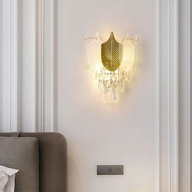 Moderné nástenné svietidlo Crystal Wall Sconce s 2x základňou