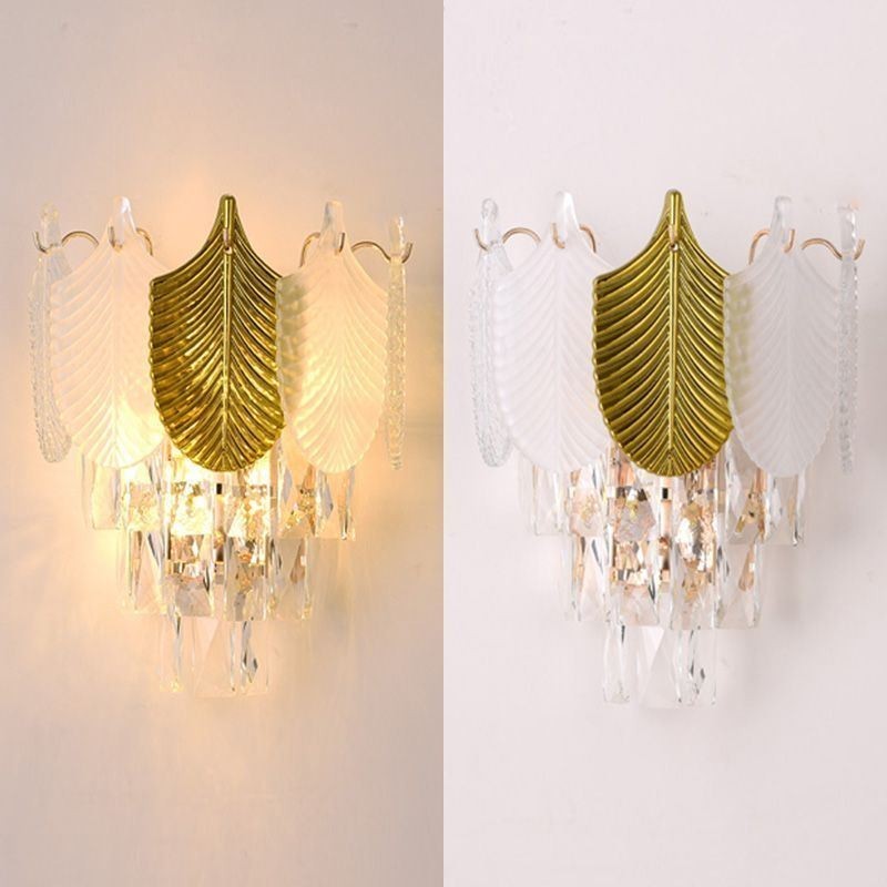 Moderné nástenné svietidlo Crystal Wall Sconce s 2x základňou