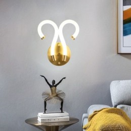 Moderné nástenné svietidlo Kreativita Nástenná lampa Medený Ovčí roh 2 svetlá