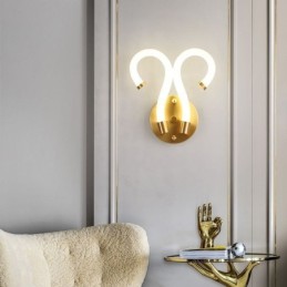 Moderné nástenné svietidlo Kreativita Nástenná lampa Medený Ovčí roh 2 svetlá