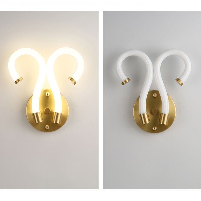 Moderné nástenné svietidlo Kreativita Nástenná lampa Medený Ovčí roh 2 svetlá
