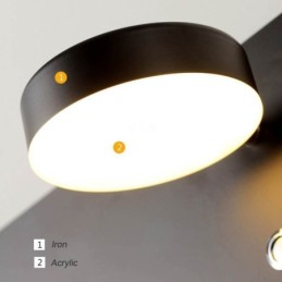 Nástenné svietidlo otočné nástenné svietidlo s USB nabíjacím portom