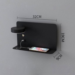 Nástenné svietidlo otočné nástenné svietidlo s USB nabíjacím portom