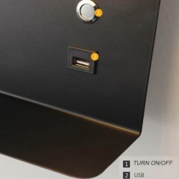 Nástenné svietidlo otočné nástenné svietidlo s USB nabíjacím portom