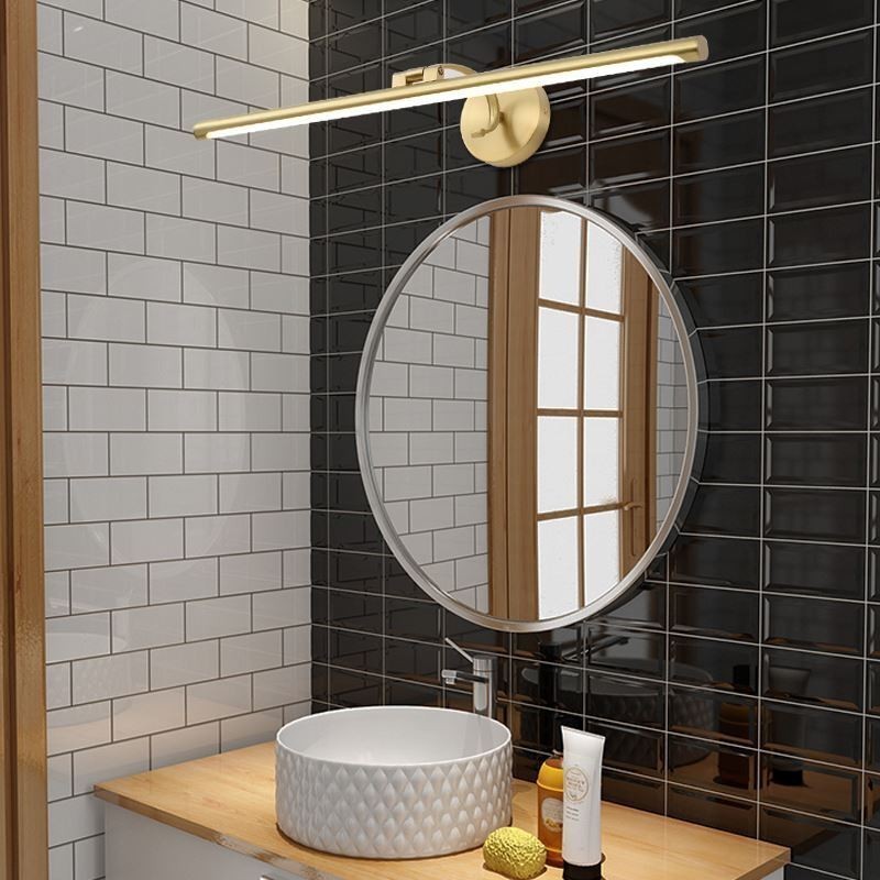 Nástenná mosadzná nástenná lampa s predným zrkadlom Nordic Mirror Light