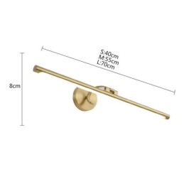Nástenná mosadzná nástenná lampa s predným zrkadlom Nordic Mirror Light