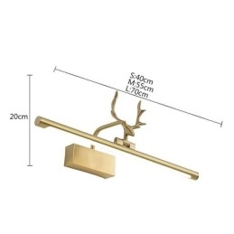 Severská mosadzná nástenná lampa Zrkadlové predné svetlo