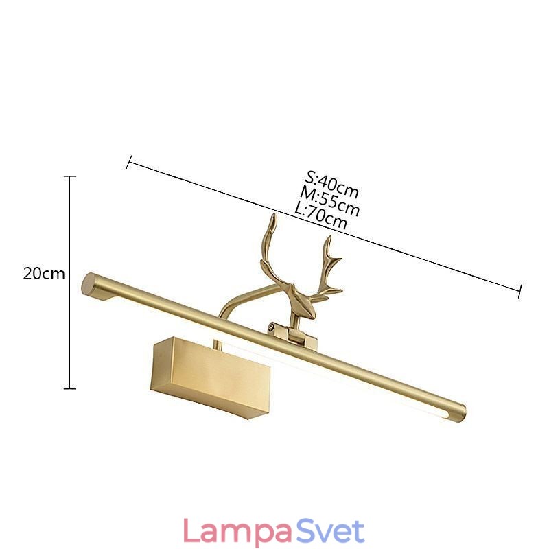 Severská mosadzná nástenná lampa Zrkadlové predné svetlo