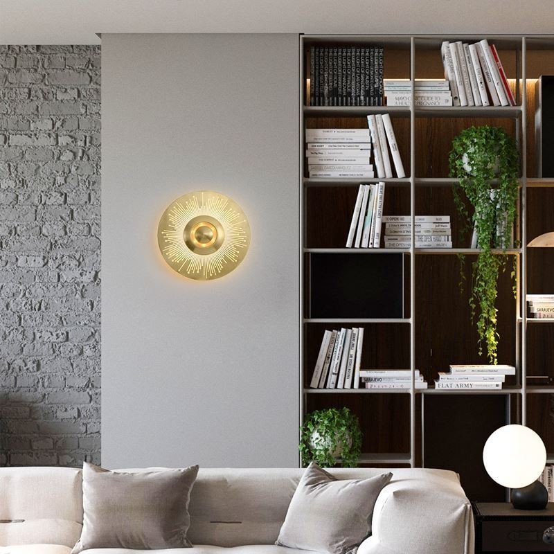 Severská mosadzná nástenná lampa Duté svietidlo okrúhleho tvaru