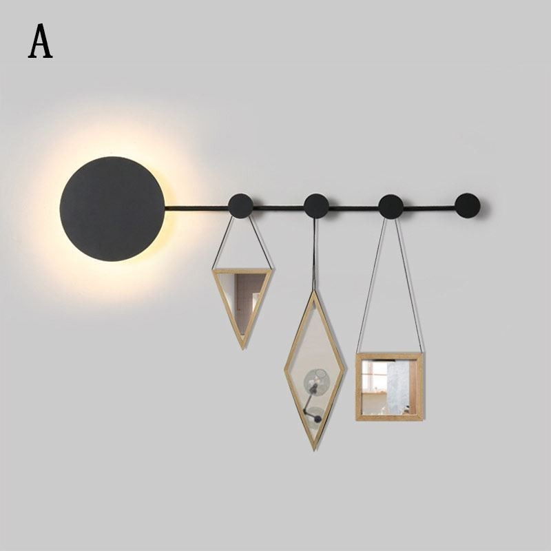 Moderné nástenné svietidlo Kruhová nástenná lampa Black Hook Sconce Nočné osvetlenie