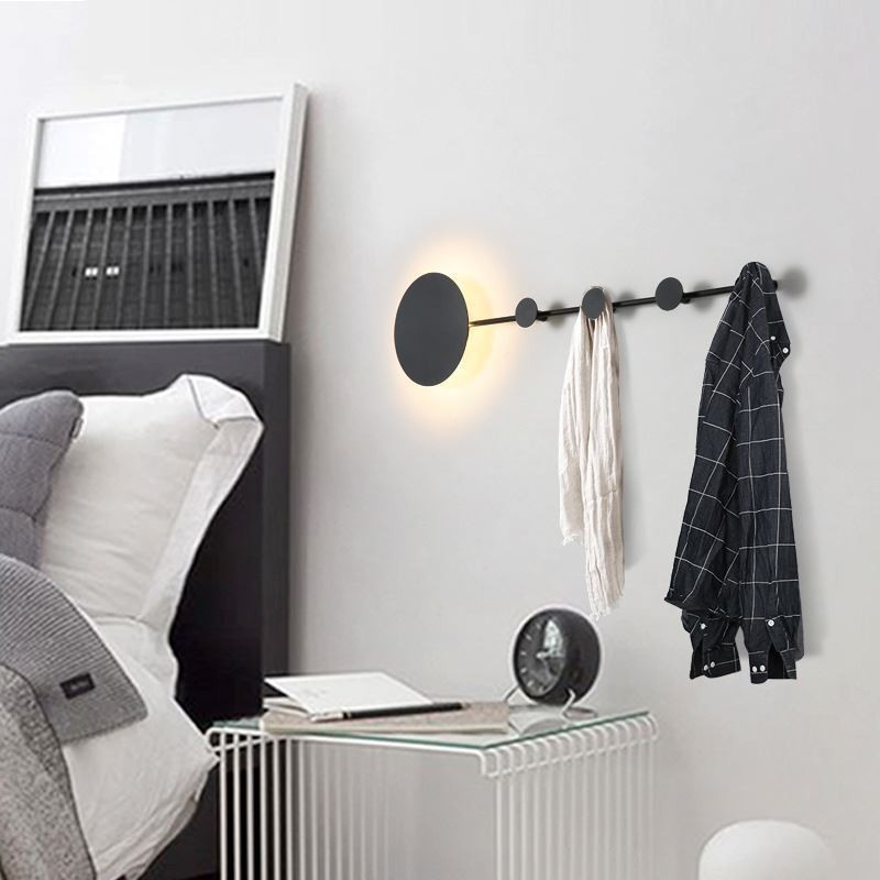 Moderné nástenné svietidlo Kruhová nástenná lampa Black Hook Sconce Nočné osvetlenie