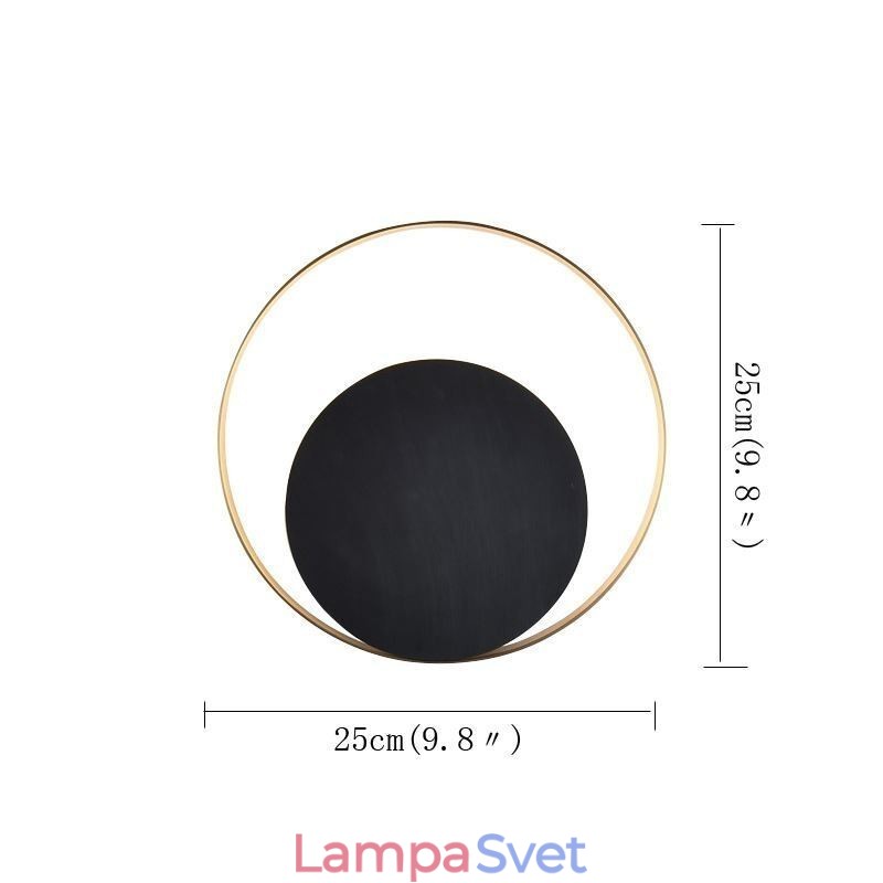 Nástenné svietidlo v modernom štýle Čierne kruhové nástenné svietidlo Kreatívna lampa nočné osvetlenie
