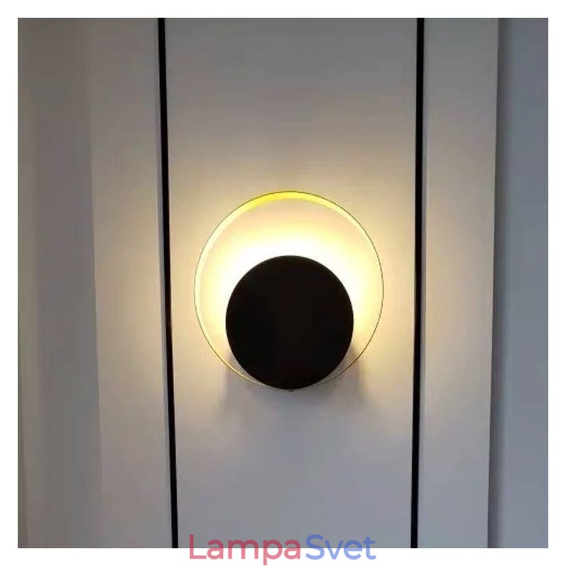 Nástenné svietidlo v modernom štýle Čierne kruhové nástenné svietidlo Kreatívna lampa nočné osvetlenie
