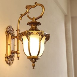 Európske retro vonkajšie svetlo vodotesné vyrezávané nástenné svetlo na nádvorí chodby