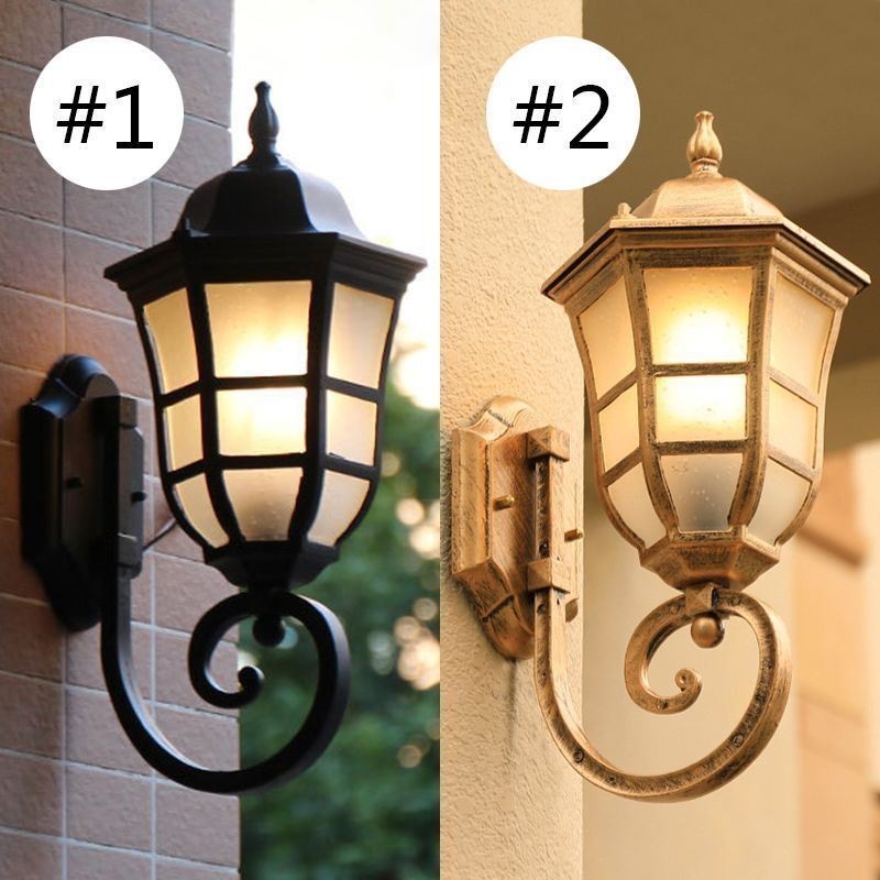 European Wall Sconce Retro Outdoor Light Jednohlavé vodotesné nástenné svietidlo z matného skla