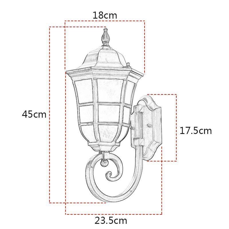 European Wall Sconce Retro Outdoor Light Jednohlavé vodotesné nástenné svietidlo z matného skla
