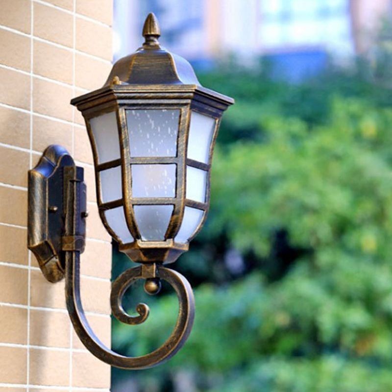 European Wall Sconce Retro Outdoor Light Jednohlavé vodotesné nástenné svietidlo z matného skla
