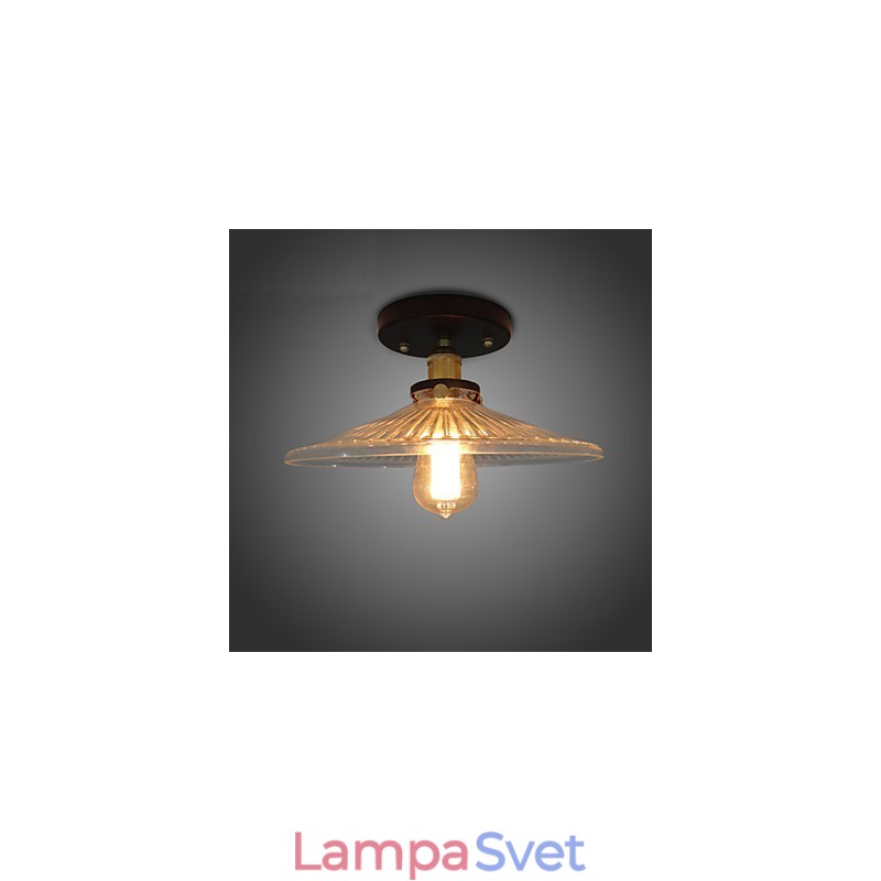 Americký vidiek Priemyselná retro stolová stropná lampa 110V špirála Priehľadné sklo Osvetlenie domácnosti