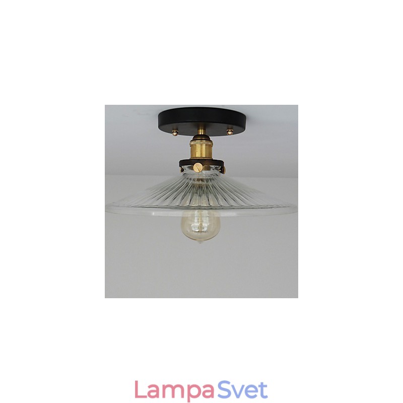 Americký vidiek Priemyselná retro stolová stropná lampa 110V špirála Priehľadné sklo Osvetlenie domácnosti