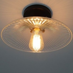 Americký vidiek Priemyselná retro stolová stropná lampa 110V špirála Priehľadné sklo Osvetlenie domácnosti