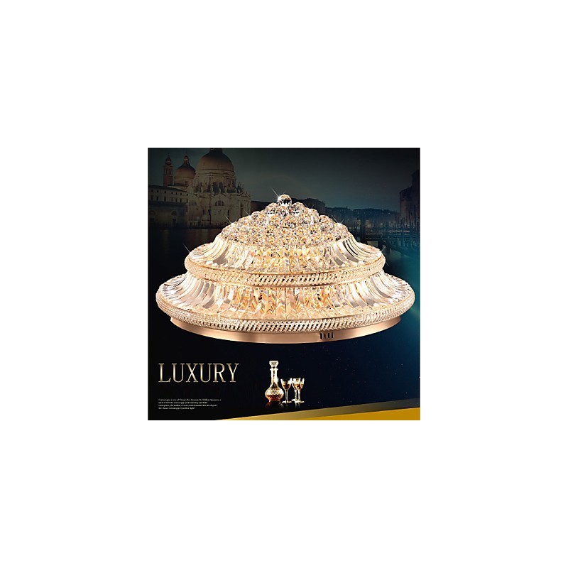 Moderné luxusné 9Moderné krištáľové stropné svietidlo absorbujúce kupolové svetlo s priemerom 80 cm