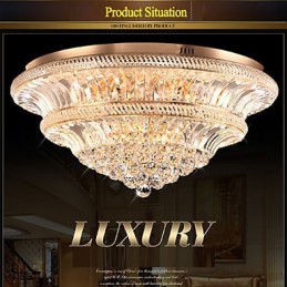 Moderné luxusné 9Moderné krištáľové stropné svietidlo absorbujúce kupolové svetlo s priemerom 80 cm