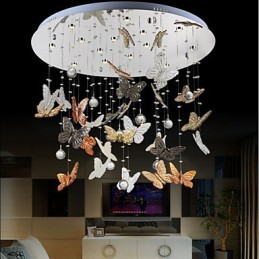 Krištáľová lampa Kruhová motýľová krištáľová lampa