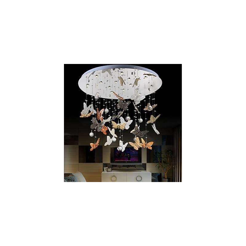 Krištáľová lampa Kruhová motýľová krištáľová lampa