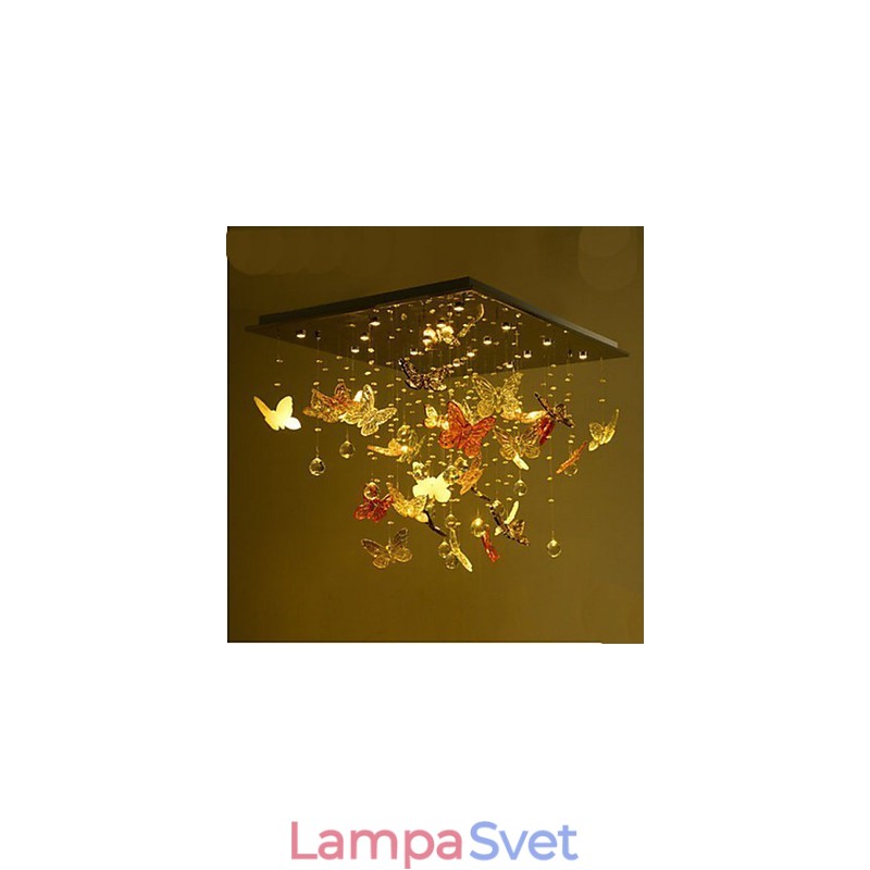 Krištáľová lampa Kruhová motýľová krištáľová lampa