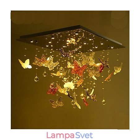 Krištáľová lampa Kruhová motýľová krištáľová lampa Krištáľová lampa Kruhová motýľová krištáľová lampa