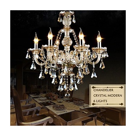 Luster Cognac Color Crystal Moderné 6 svetiel súčasné sklo Luster Cognac Color Crystal Moderné 6 svetiel súčasné sklo