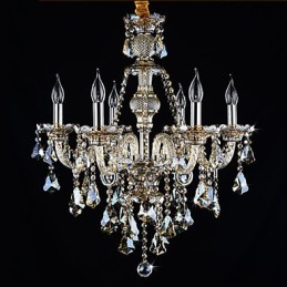 Luster Cognac Color Crystal Moderné 6 svetiel súčasné sklo