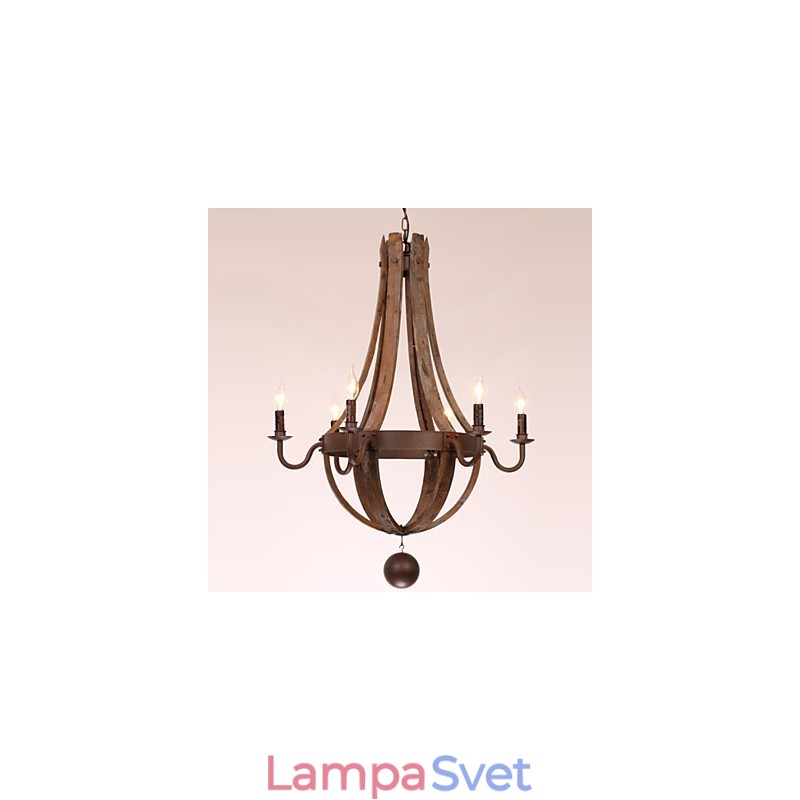 Luster 6 svetiel Vintage Retro Country Living Jedáleň Garáž Kov