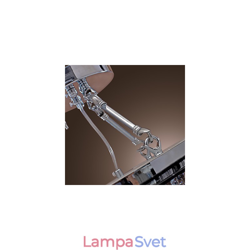 Moderný krištáľový zapustený držiak s 5 svetelným čiernym látkovým odtieňom