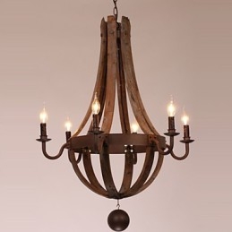 Luster 6 svetiel Vintage Retro Country Living Jedáleň Garáž Kov