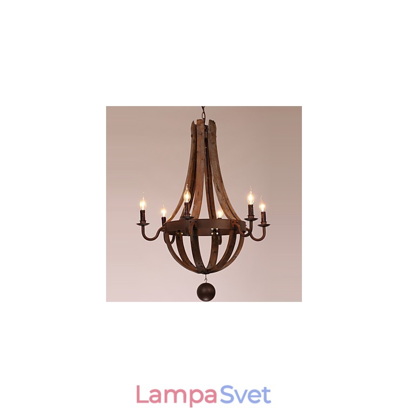 Luster 6 svetiel Vintage Retro Country Living Jedáleň Garáž Kov