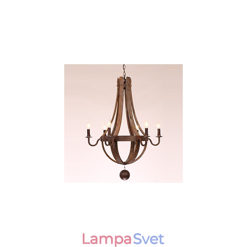 Luster 6 svetiel Vintage Retro Country Living Jedáleň Garáž Kov