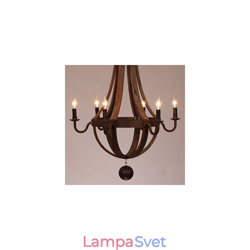 Luster 6 svetiel Vintage Retro Country Living Jedáleň Garáž Kov