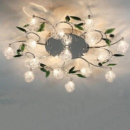 Zelená krištáľová stropná lampa Round Air Lights lampa Iron