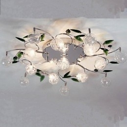 Zelená krištáľová stropná lampa Round Air Lights lampa Iron
