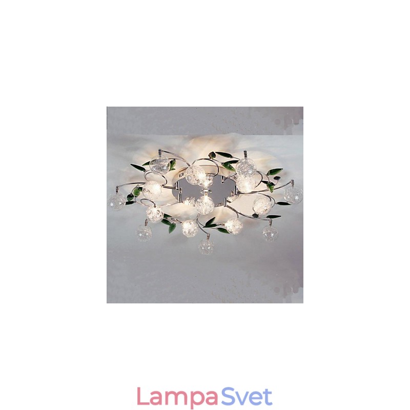 Zelená krištáľová stropná lampa Round Air Lights lampa Iron