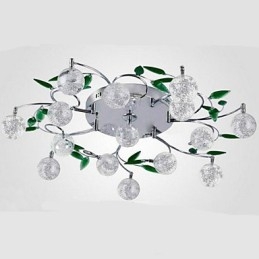 Zelená krištáľová stropná lampa Round Air Lights lampa Iron