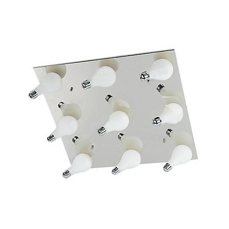 Moderný zapustený držiak s 9 štvorcovými svetlami (základňa žiarovky G4)