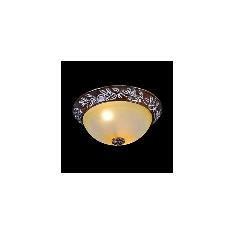 Zapustená montáž Svetlo Biela Žltá Sklenená živica Strieborná rezba European Classic