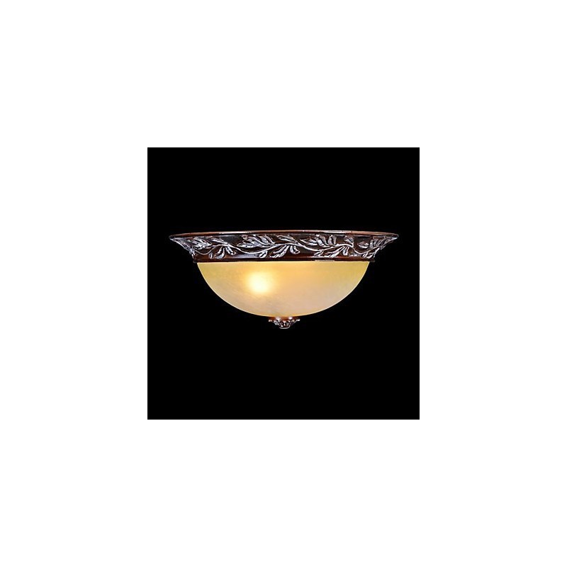 Zapustená montáž Svetlo Biela Žltá Sklenená živica Strieborná rezba European Classic