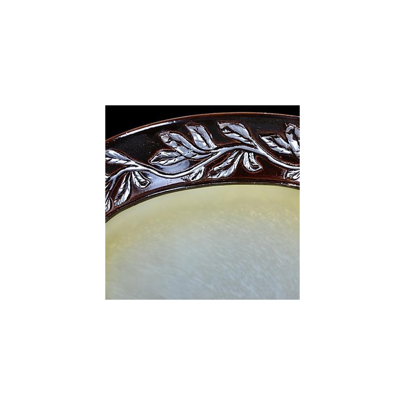 Zapustená montáž Svetlo Biela Žltá Sklenená živica Strieborná rezba European Classic