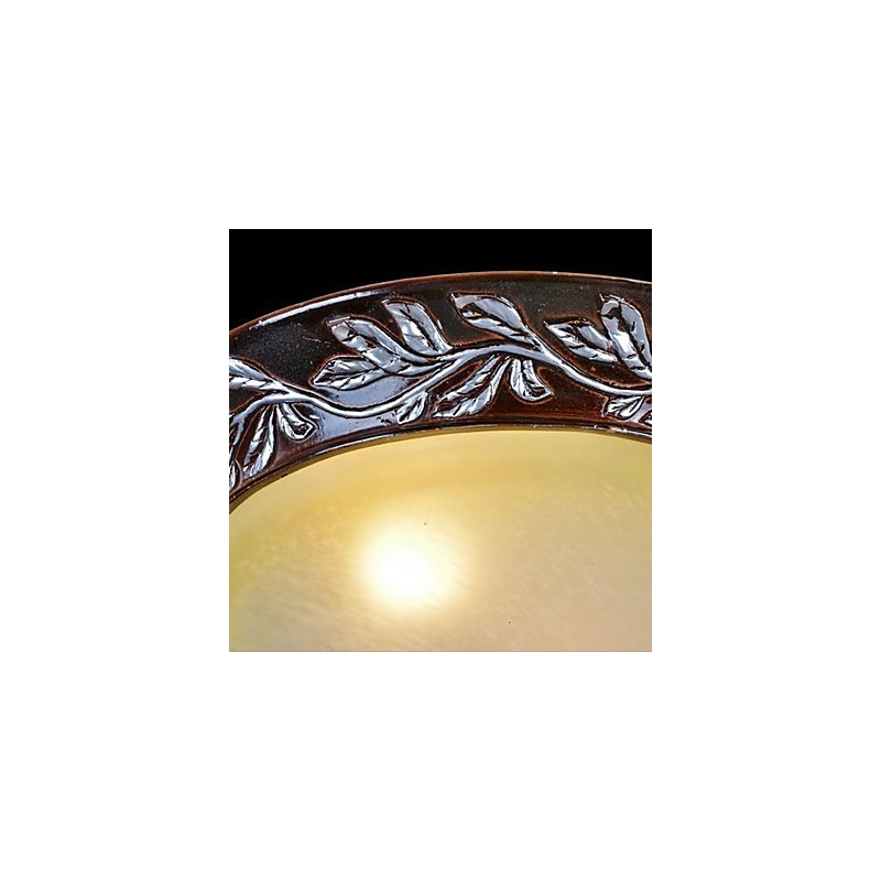 Zapustená montáž Svetlo Biela Žltá Sklenená živica Strieborná rezba European Classic