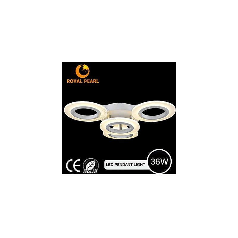 Moderné závesné svietidlo Akrylové kruhové svetlo so štyrmi hlavami