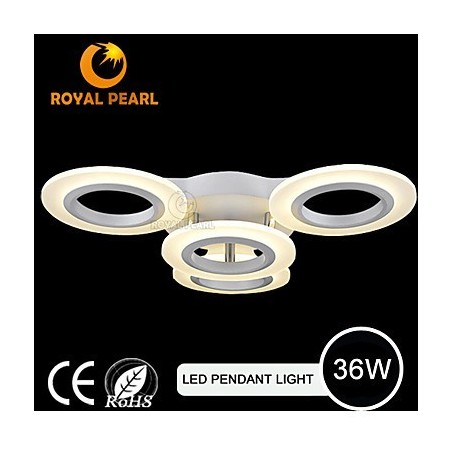 Moderné závesné svietidlo Akrylové kruhové svetlo so štyrmi hlavami