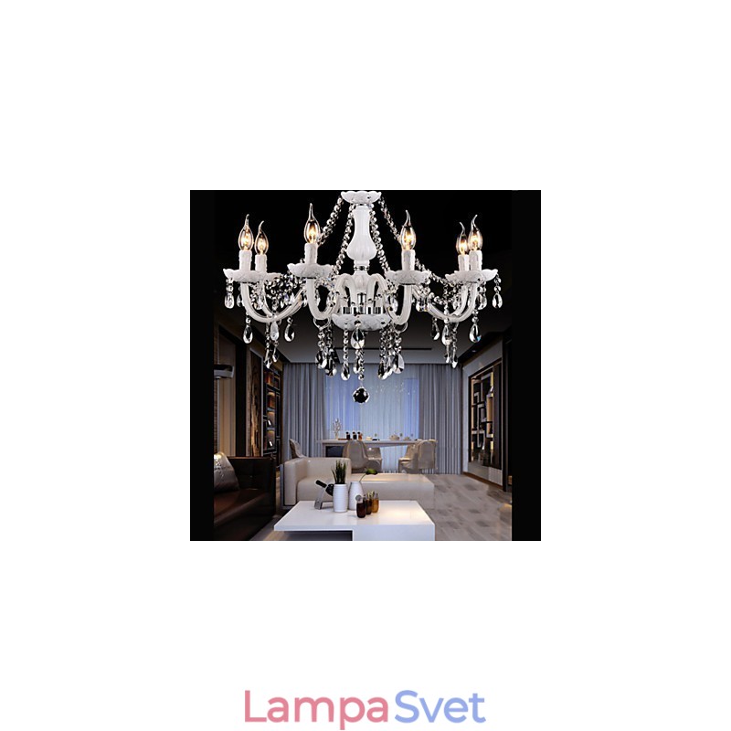 Luster Crystal Modern 6 svetiel súčasné sklo